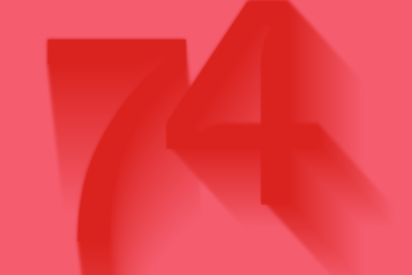 Zahl 74 in rot auf rosa Hintergrund &copy; Studio Anouk Rehorek